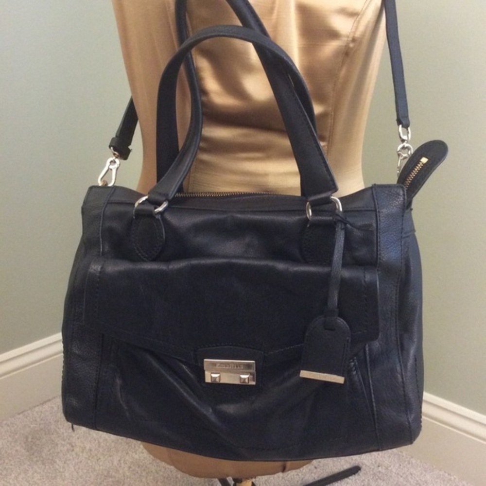 Cole Haan Black Leather Zoe Kendra E/W Tote Bag